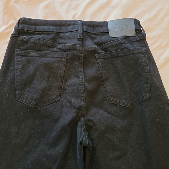 La Joie Wide Leg Black Denim Jeans Size 8 - Picture 4 of 6